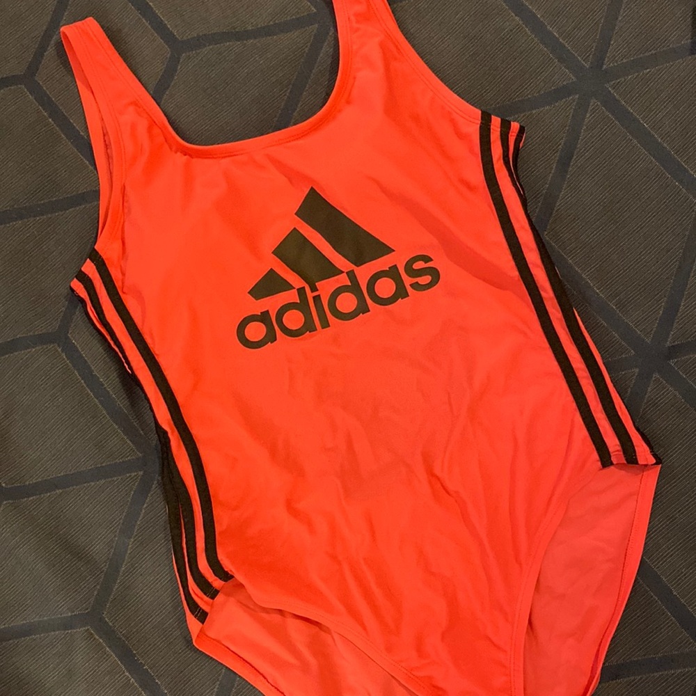 Hot pink Adidas one-piece swimsuit